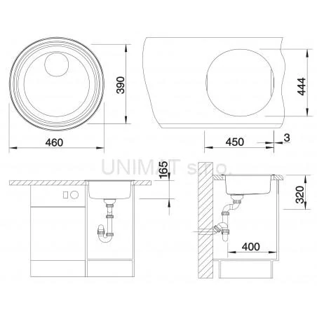 BLANCO RONDOSOL drez leštená nerez 460x390 mm