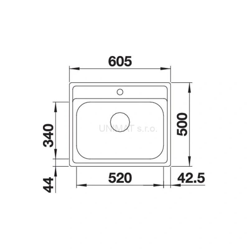 BLANCO DANA 6 drez nerez 605X500 mm