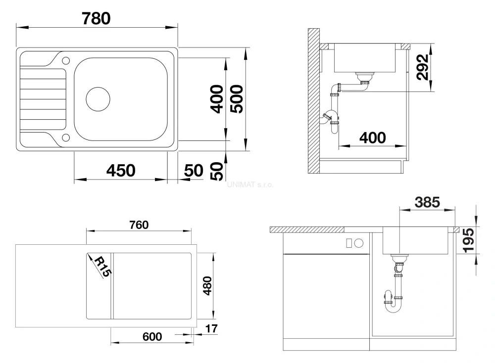 BLANCO DINAS XL 6 S Compact leštená drez nerez 780X500mm