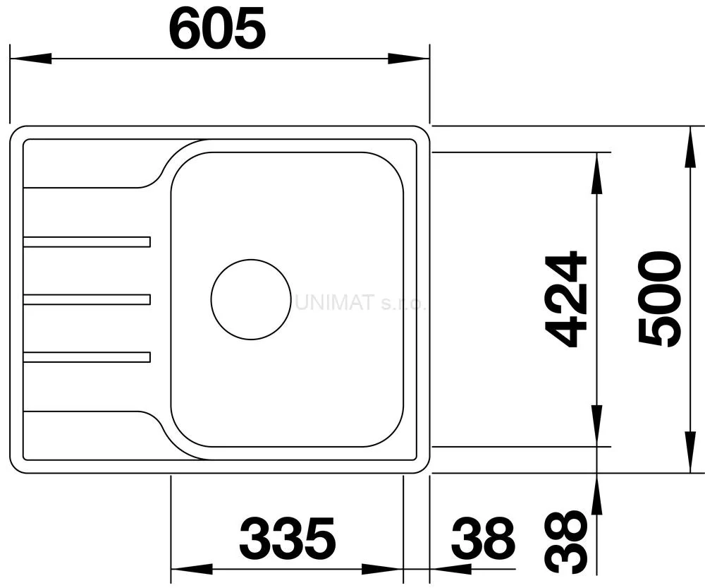 BLANCO LEMIS 45 S-IF Mini drez leštená nerez 605X500mm