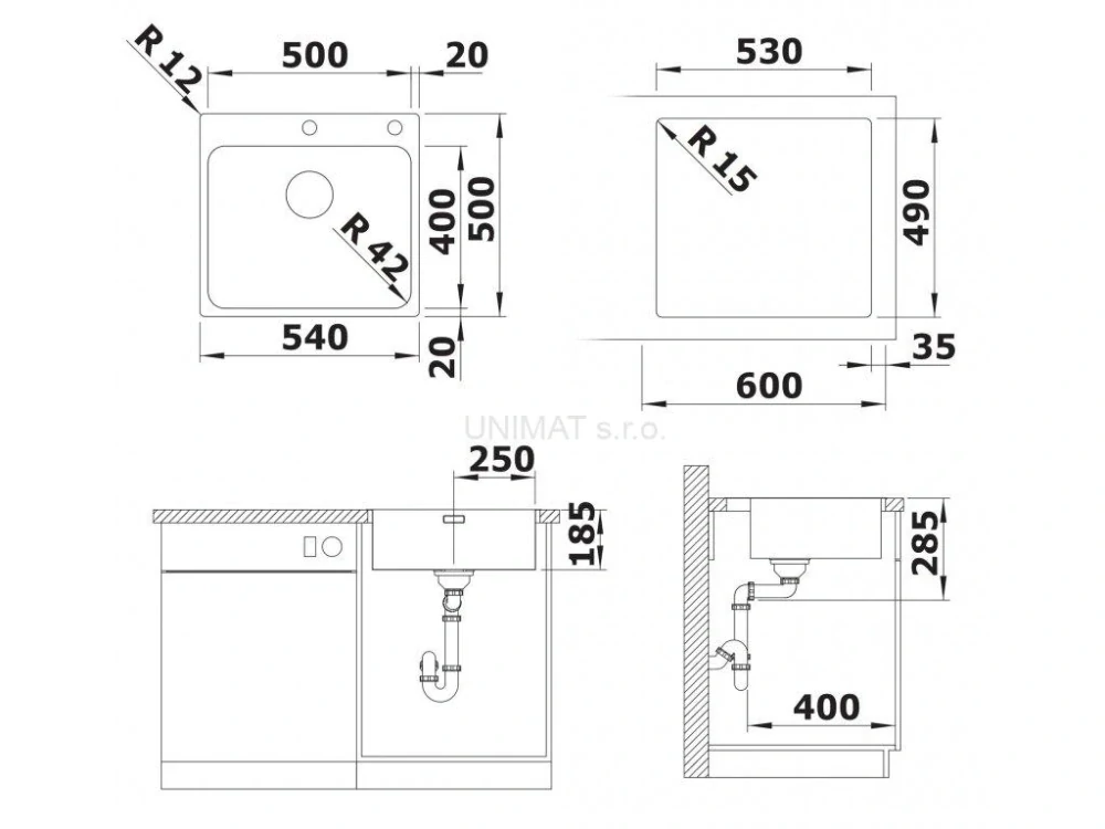 BLANCO SOLIS 500-IF leštená nerez 500x440mm